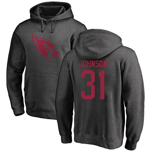 Arizona Cardinals Men Ash David Johnson One Color NFL Football #31 Pullover Hoodie Sweatshirts